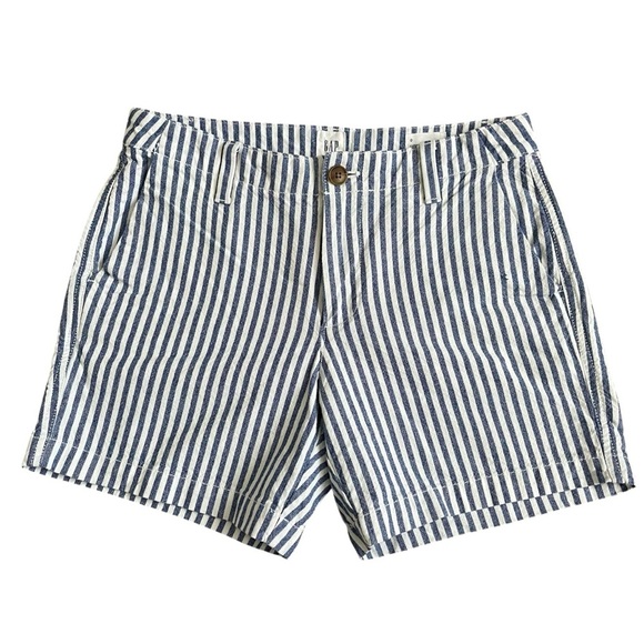 Gap City Blue Striped Women's Shorts Size 0 Summer Casual - Picture 1 of 8